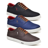 Kit 3 Pares Tenis Sapatenis Masculino Polo Blu Promoção