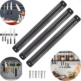 Kit 3 Pç Barra Magnética Imã Suporte Facas Ferramentas 32 Cm