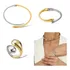 Kit 3 Pç Colar Pulseira Bracelete Anel Rígida Gota Prata/our
