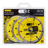 Kit 3 Pçs Disco Diamantado Liso Turbo Segmentado 4 Pol 110mm