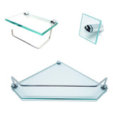 Kit 3 Pcs Para Banheiro Em Vidro Incolor