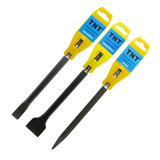 Kit 3 Pçs Talhadeiras E Ponteiro Sds Plus 250mm P martelete