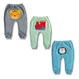 Kit 3 Peças Calça Culote Mijão Bordado 3d Safari Roupa Bebê