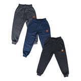 Kit 3 Peças Calça Moletom Flanelada Infantil Ajuste 4 Ao 16