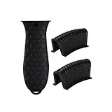 Kit 3 Peças Capa Protetora Para Alça E Cabo De Panela Isolamento De Calor E Antiderrapante Pegador De Silicone Anti Queima De Mãos Cabo De Frigideira E Alça De Panela HEISIL PRETO 