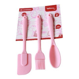 Kit 3 Peças Colher E Pincel Espátula De Silicone Culinário
