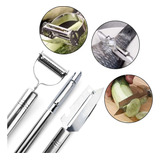 Kit 3 Peças Descascadores Aço Inox Cozinha Utensílios
