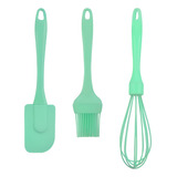 Kit 3 Peças Espátula Pincel E Bate Clara Silicone Bolo Cake