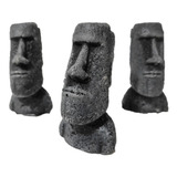 Kit 3 Peças Moai miniatura Peças Para Terrário 3 Unidade