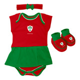 Kit 3 Peças Torcida Baby Body Menina Portuguesa 033b