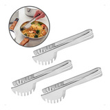 Kit 3 Pegador De Massa Salada Carne Pinça Inox De Qualidade