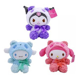 Kit 3 Pelúcias My Melody Anime Hello Kitty Cinnamoroll Japan