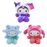 Kit 3 Pelúcias My Melody Anime Hello Kitty Cinnamoroll Japan