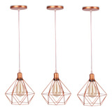 Kit 3 Pendentes Diamante