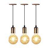 Kit 3 Pendentes Luminária Alumínio Retrô Cobre Cabo 2m 4149 Suporte Sem Lâmpada