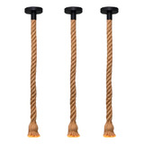 Kit 3 Pendentes Lustre Luminária Vintage Corda Sisal Retro