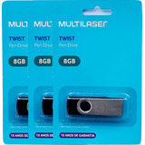 Kit 3 Pendrive 8gb Multilaser Pd587 Usb Original Atacado Nfe