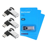 Kit 3 Pendrive Multilaser Twist 8gb 2 0 Preto pd587 Atacado
