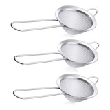 Kit 3 Peneiras Inox Dupla Coagem Profissional Bar Reforçada