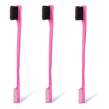 Kit 3 Pente Escovinha Dupla Baby Hair Sobrancelha Cabelo