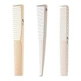Kit 3 Pentes Carbono De Corte Barbeiro Profissional Umi Preto BEGE 
