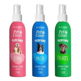 Kit 3 Perfume Pet Clean Macho Filhotes E Fêmea Pet