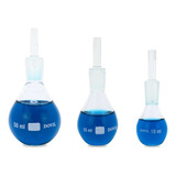 Kit 3 Picnômetro Sem Termômetro 10ml 25ml 50ml