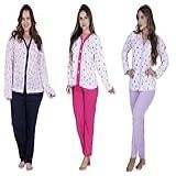 Kit 3 Pijama Longo De Frio Aberto De Botão Amamentação Idoso Pós Cirurgia Pós Parto P 38 40 