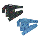Kit 3 Pijama Manga Longa Bebê 1 2 3 Infantil Inverno