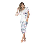 Kit 3 Pijama Pescador Adulto Feminino Blusinha E Calça Curta