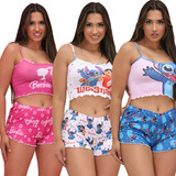 Kit 3 Pijamas Curto
