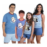 Kit 3 Pijamas Familia Curto Verão 2 Adulto 1 Infantil
