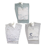 Kit 3 Pijamas Feminino Adulto Calça E Camiseta Manga Curta