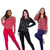 Kit 3 Pijamas Femininos Adulto Inverno Longo Aveludado Conforto Suede GG Variadas