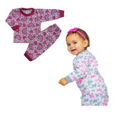 Kit 3 Pijamas Manga Longa 100 Algodão Bebê Menino E Menina
