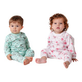 Kit 3 Pijamas Manga Longa 100  Algodão Bebê Menino E Menina