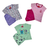 Kit 3 Pijamas Super Promoção Bebê Feminino Manga Curta Verão