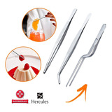 Kit 3 Pinças Culinária Inox Gastronomia Confeitaria Drinks