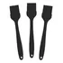 Kit 3 Pincéis Culinários Silicone Preto 26cm Reforçado