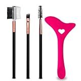 Kit 3 Pincéis Sobrancelha 1 Marcador Silicone Maquiagem