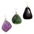 Kit 3 Pingentes Turmalina Negra Ametista Quartzo Verde