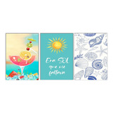 Kit 3 Placas A3 Casa De Praia Decoração Praiano P Presente