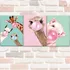 Kit 3 Placas Quadro Avestruz Porco Lhama Chiclete Mdf Lindo