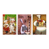 Kit 3 Placas Quadros Cozinha Café Retro Vintage Mdf 30x20