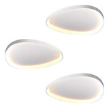 Kit 3 Plafons Seixos De Sobrepor 42x42cm 28w Bivolt 3000k Op