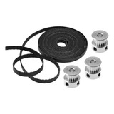 Kit 3 Polia Gt2 20 Dentes 4 Metros Correia 6mm Alma De Aço