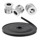 Kit 3 Polias Furo 5mm 3 Metros Correia Gt2 6mm Passo 2mm