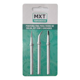 Kit 3 Ponta Fina Para Ferro De Solda Cônica Curva Fenda Mxt