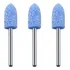 Kit 3 Ponta Montada 10mm Azul Bala Haste 3mm Micro Retífica