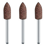 Kit 3 Ponta Montada 8mm Bala Borracha E Abrasivos Haste 3mm